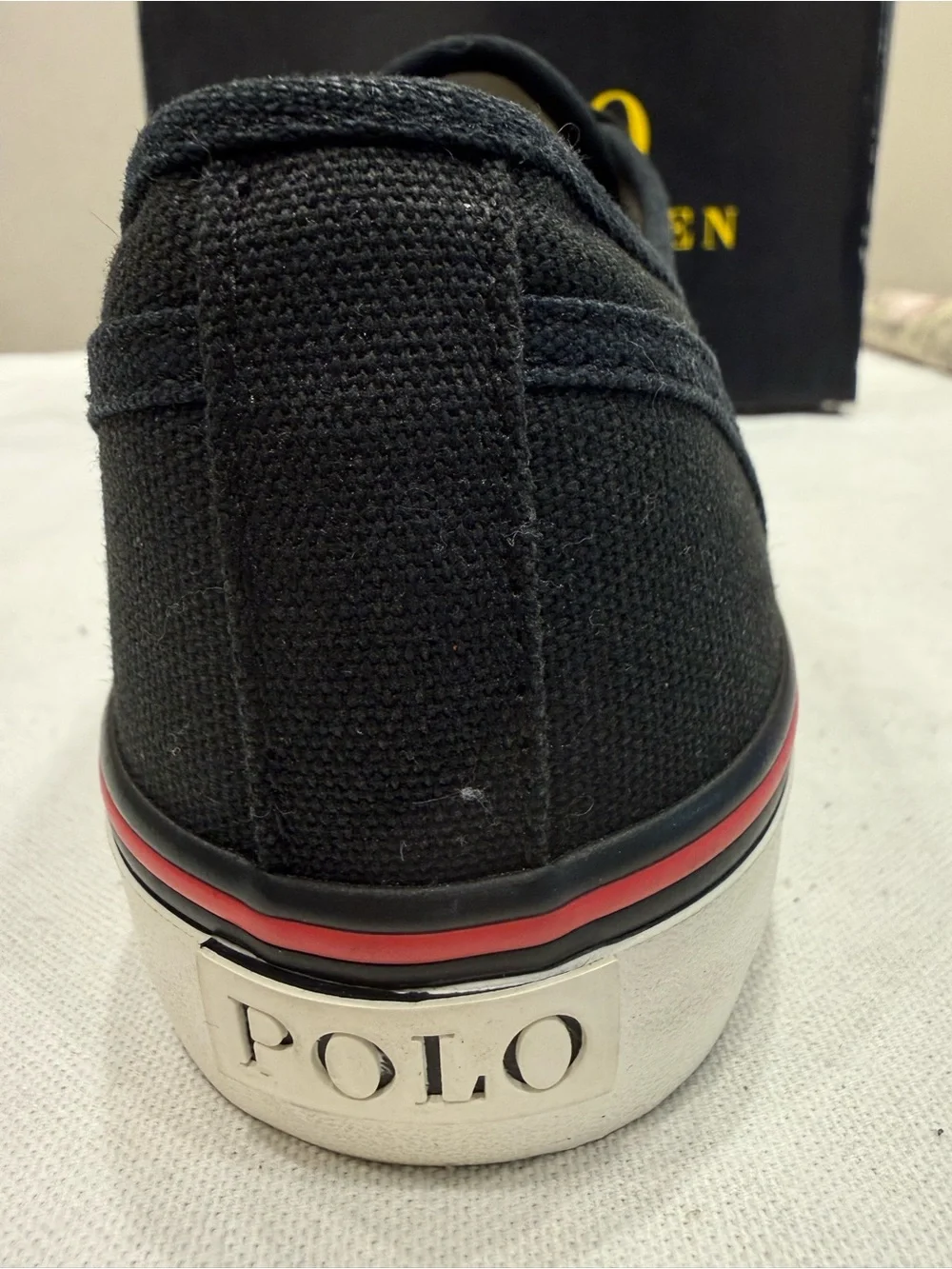 Polo Ralph Lauren Morray Color Black Canvas Sneaker Size 7